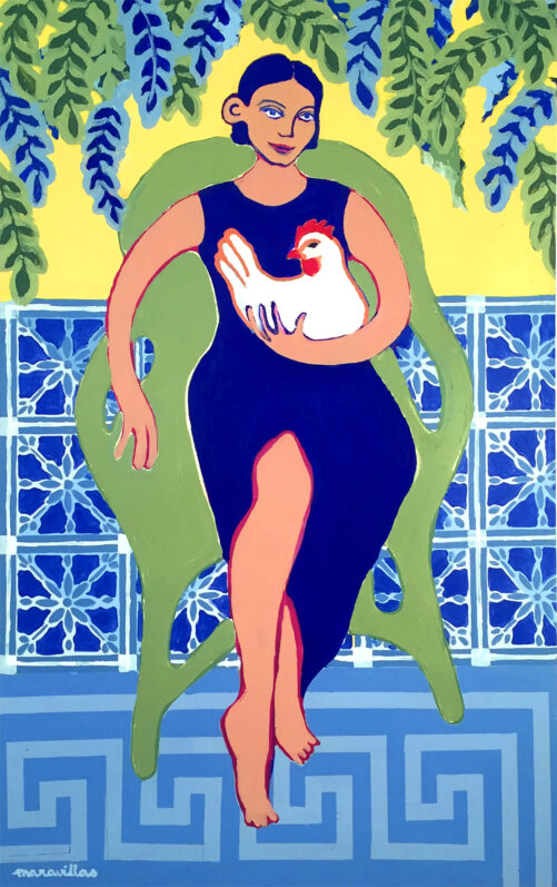Mujer de azul